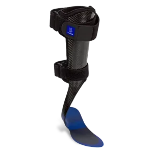 SpryStep® Max AFO showing off it's robust design with an anterior shell featuring 3D shaped pad and a recessed tibia crest relief zone for maximum support and comfort.