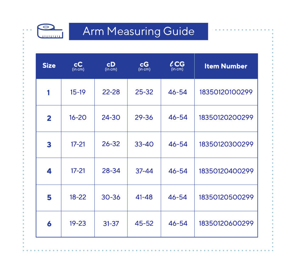 Biflex Arm SizeChart Biflex Self Adjust