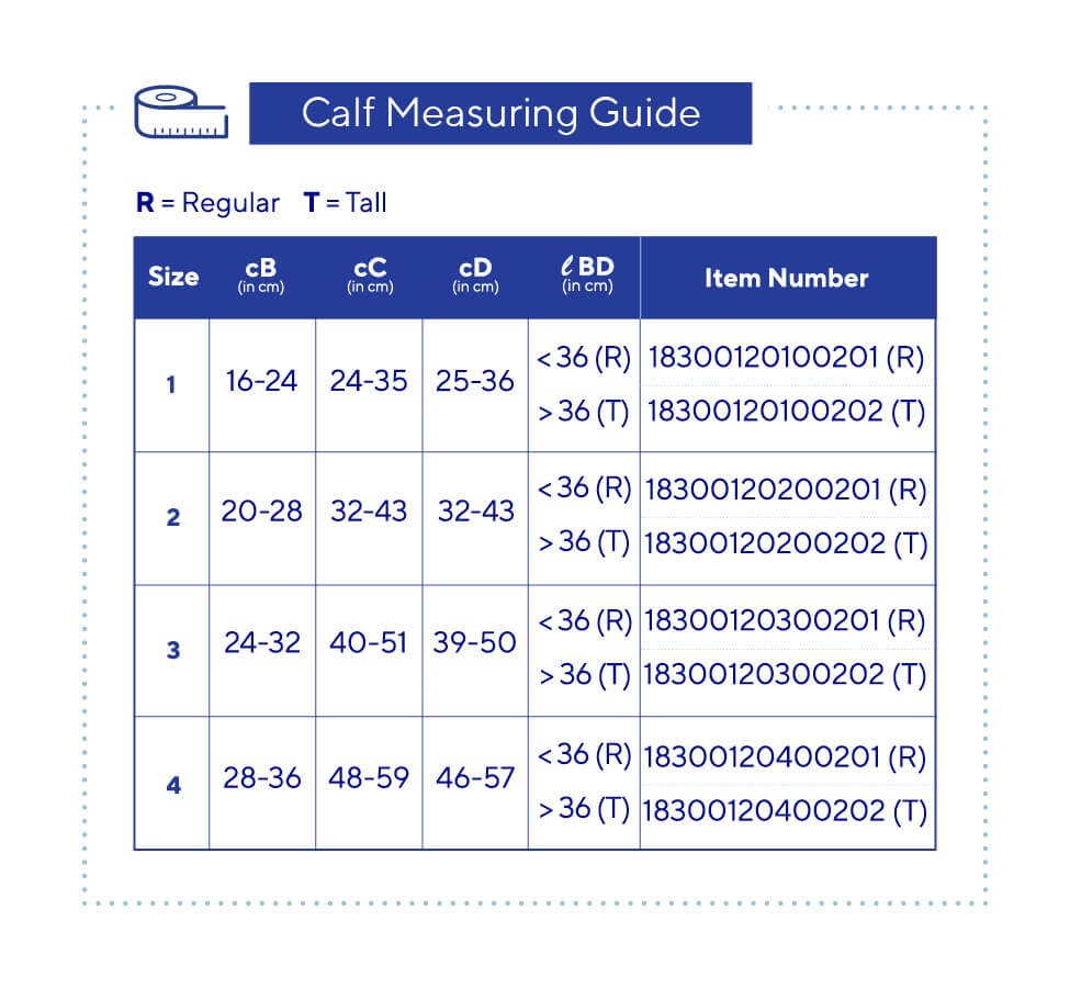 Biflex Calf SizeChart Biflex Self Adjust